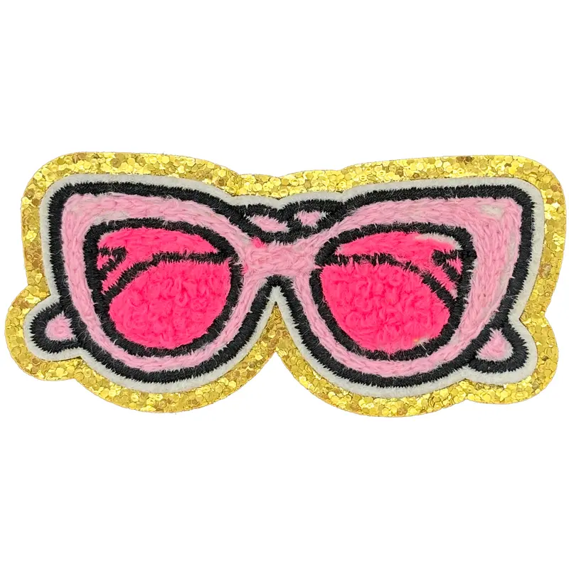 Pink Chenille Glasses - Patch