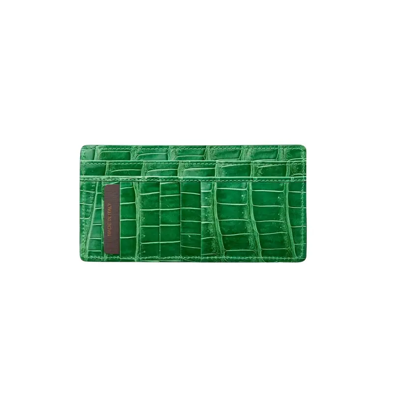 Croc Card Wallet with Zipper