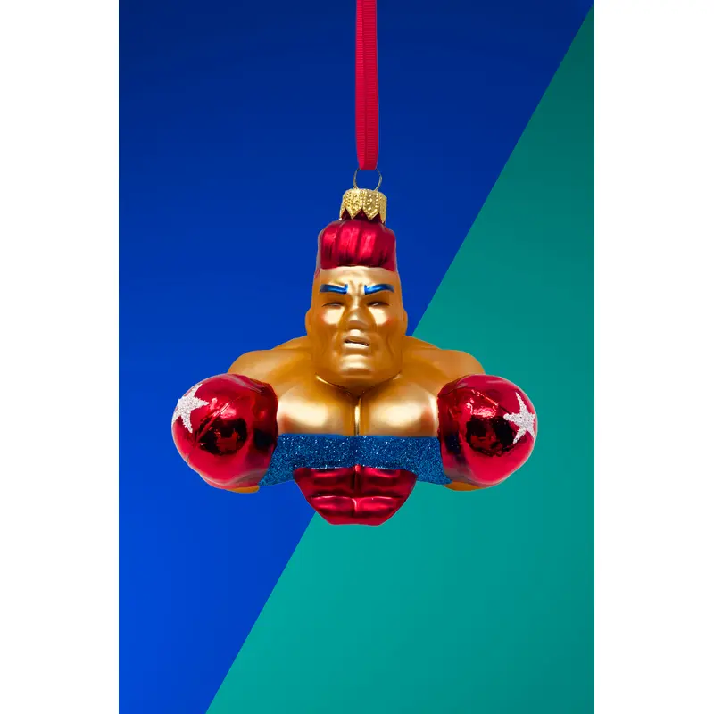 Knockout Boxer Glass Christmas Ornament (Erik)