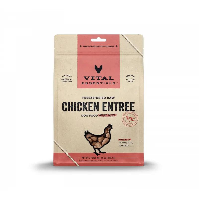 Vital Essentials Freeze Dried Grain Free Chicken Mini Nibs Entree for Dogs Food