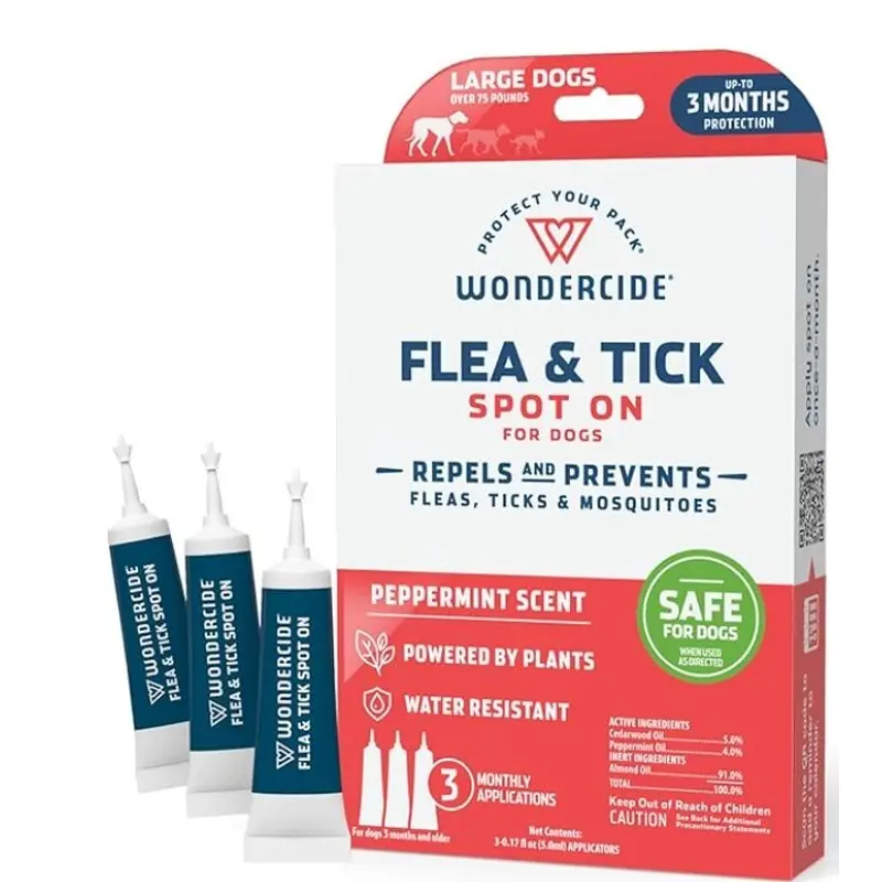 Wondercide Flea & Tick Spot On for Cats - Peppermint, large dogs