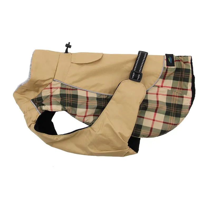 Alpine All-Weather Dog Coat - Beige Plaid