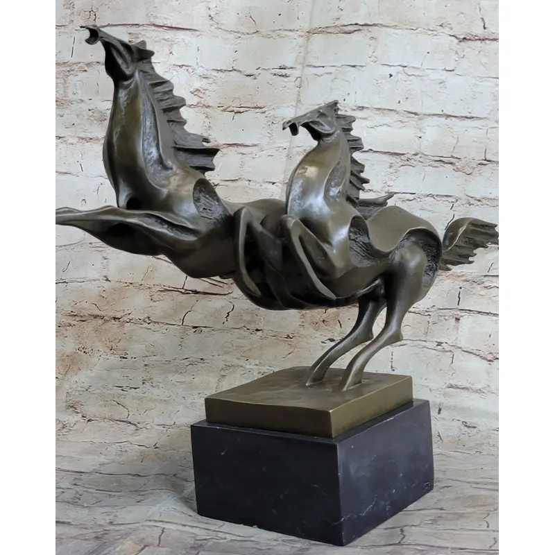 Abstract Galloping Horses Bronze Sculpture Original Equine Art Signed by Milo