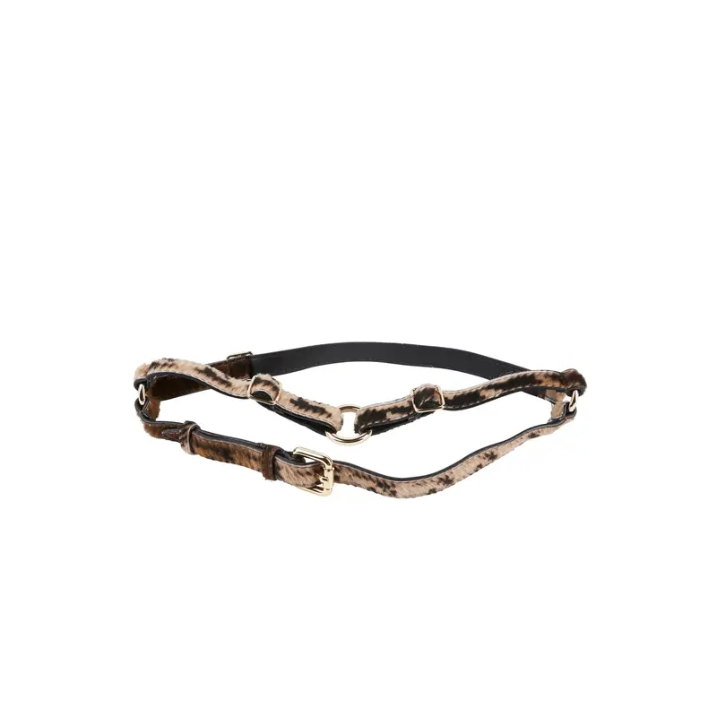 Houndstooth Hair On Hide Italian Leather Harness