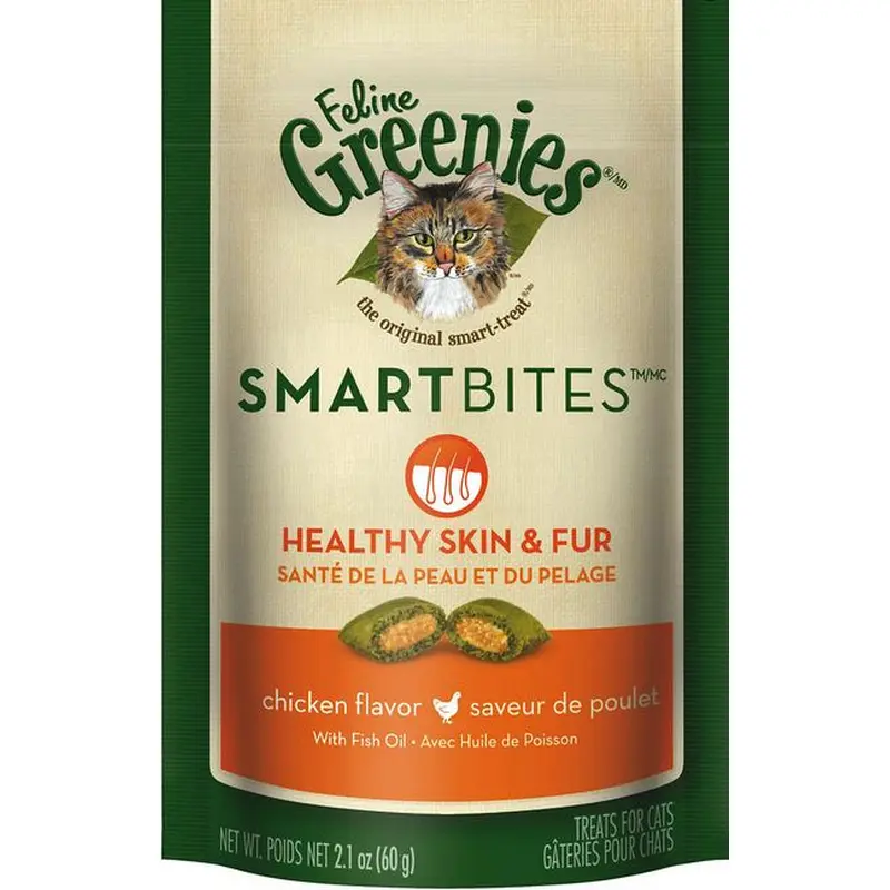 Greenies Smartbites Skin and Fur Chicken Cat Treats