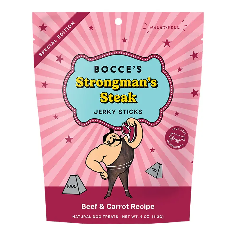 Bocce's Jerky Sticks Strongmans Steak 4 oz.