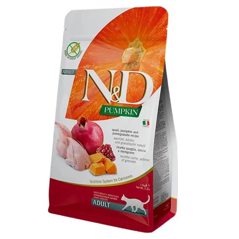 Farmina N&D Pumpkin Grain Free Dry Cat Food - Quail & Pomegranate - 11lb Bag