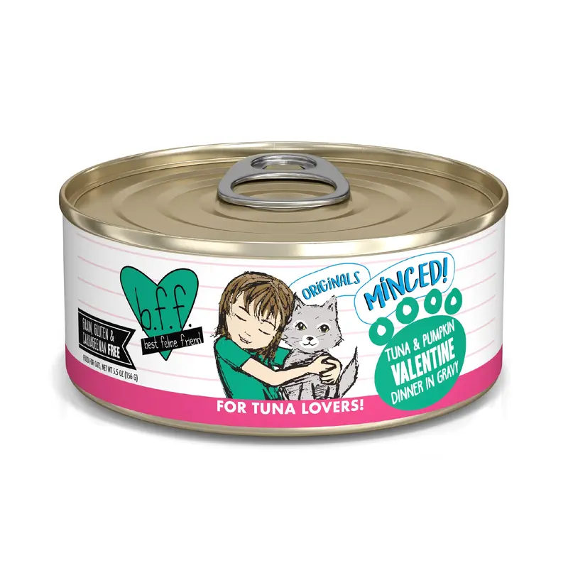 Weruva B.F.F. Originals 5.5oz Canned Cat food Tuna & Pumpkin Valentine