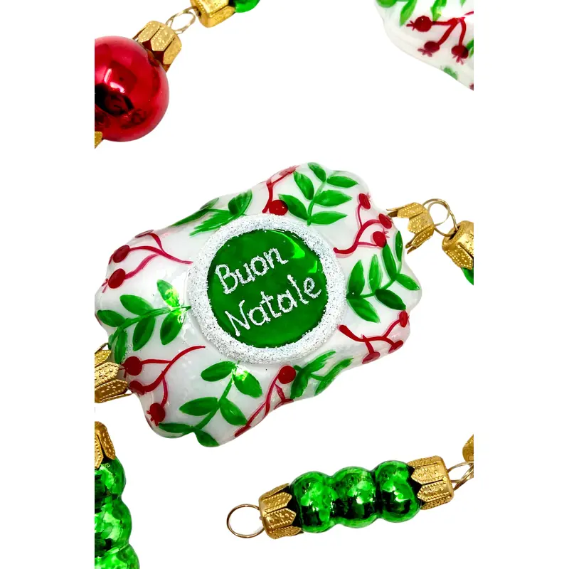 Buon Natale Glass Tree Garland