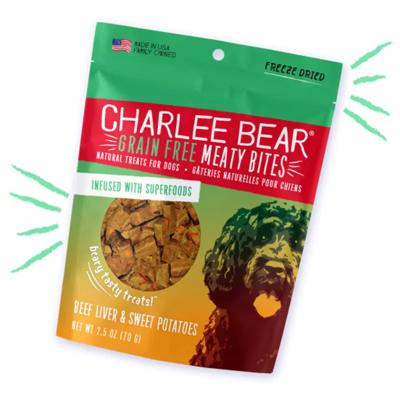 Charlee Bear Grain Free Meaty Bites Beef Liver & Sweet Potatoes