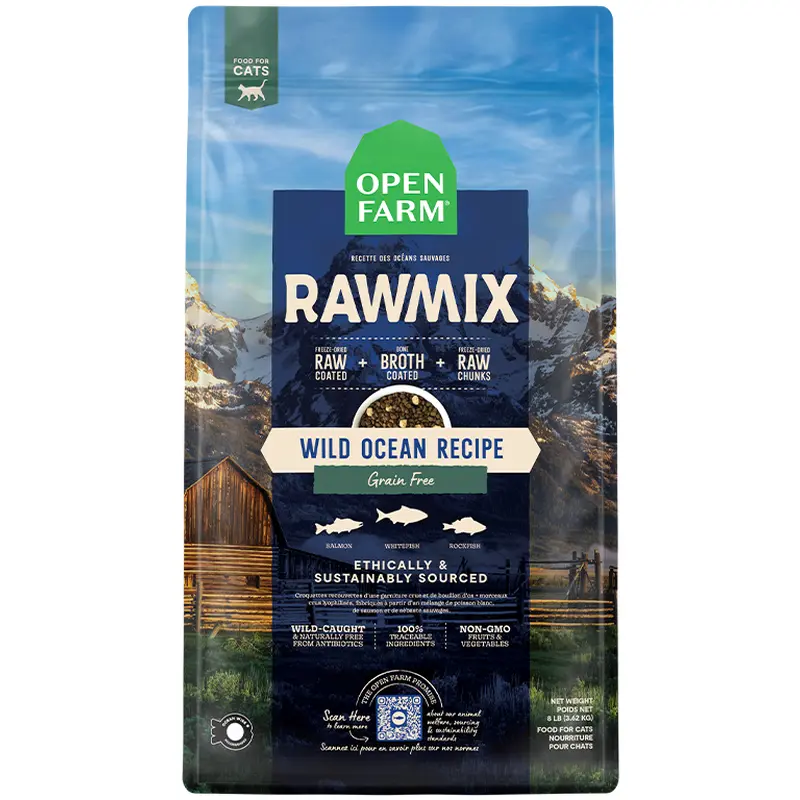 Open Farm RawMix Grain-Free Dry Cat Food - Wild Ocean - 8lb Bag