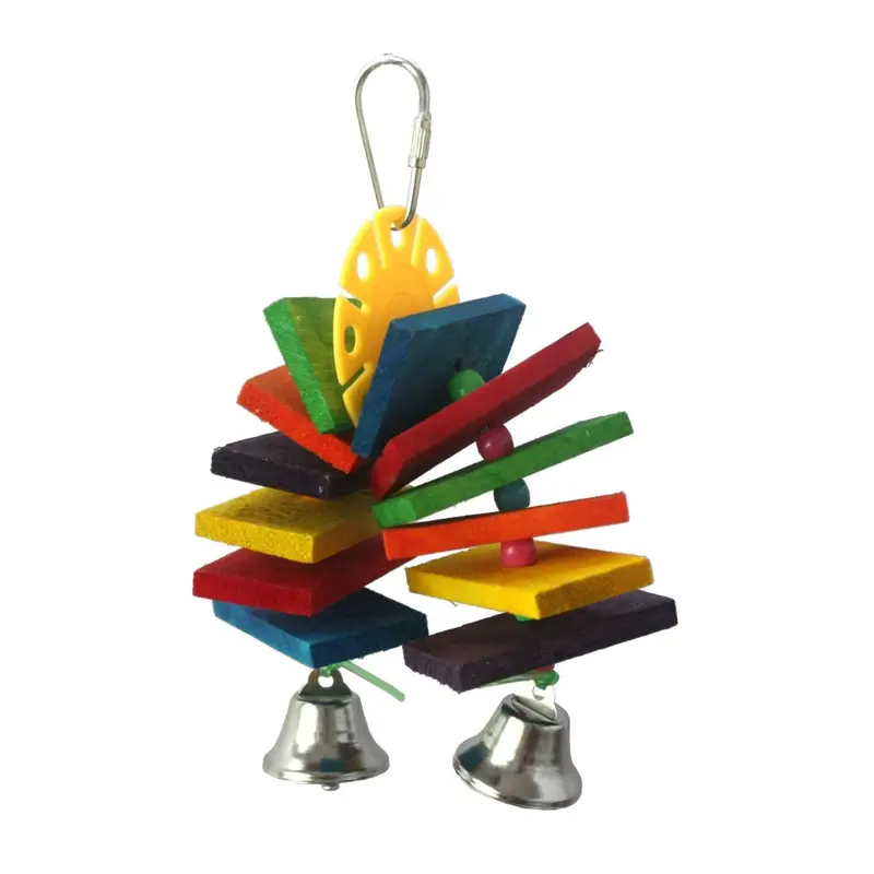 A&E Happy Beaks Rainbow With Bells Bird Toy