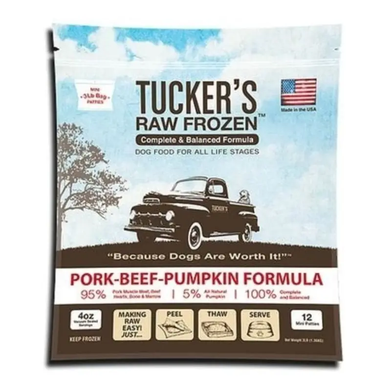 Tucker's Frozen Pork Beef Pumpkin Raw Dog Food 20lb