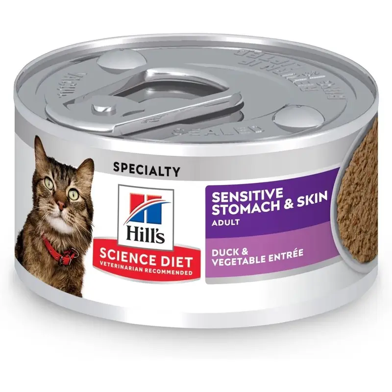 Hill's Science Diet Adult Sensitive Stomach & Skin Duck & Vegetable Wet Cat Food - 2.9 oz
