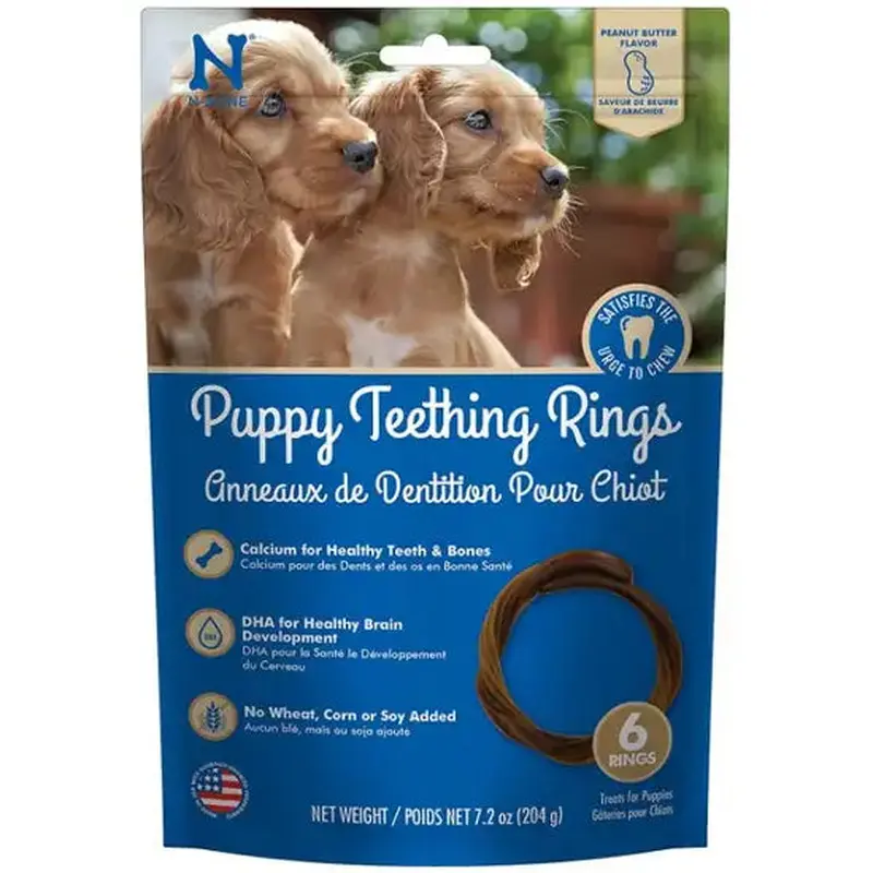 N-Bone Puppy Teething Rings Peanut Butter Flavor7.2oz