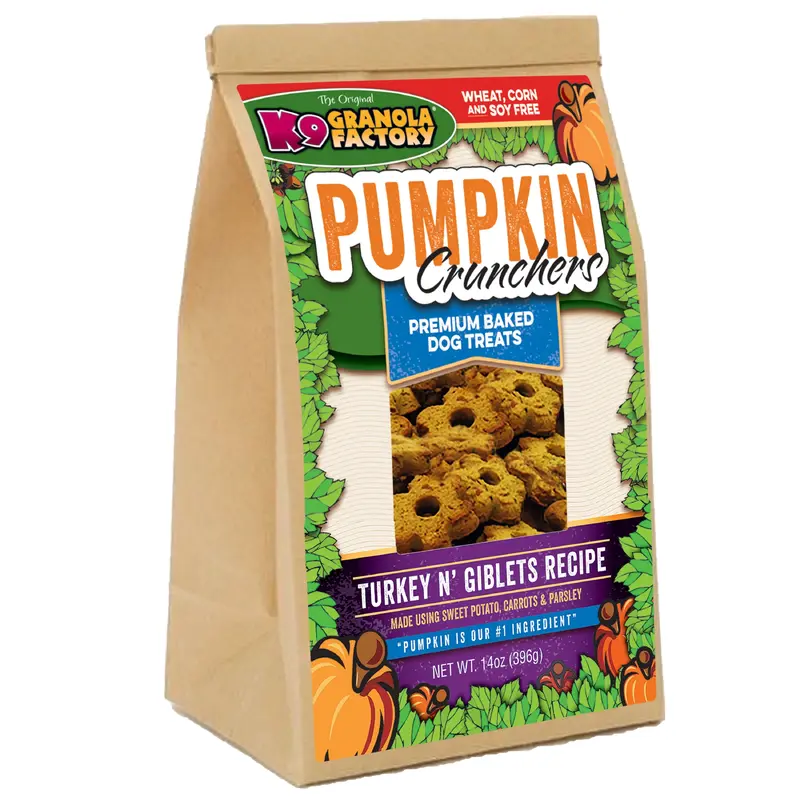 K9 Granola Factory Pumpkin Crunchers, Turkey N Giblet Recipe Dog Treats (14oz)