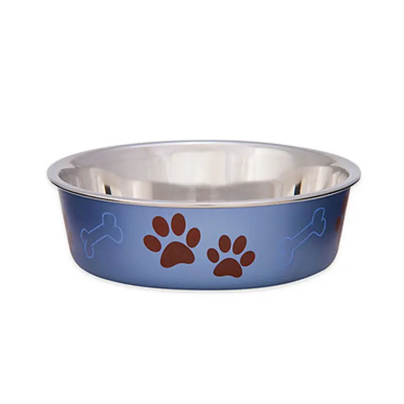 Loving Pets Bella Stainless Steel Dog Bowl Blueberry Large