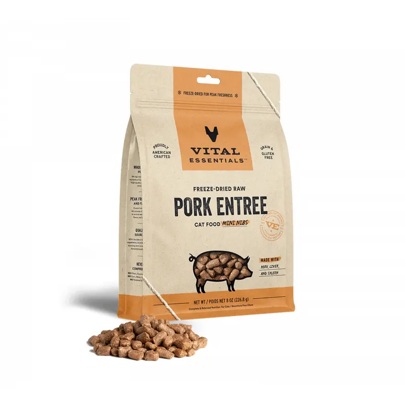 Vital Essentials Vital Cat Pork Mini Nibs Freeze Dried Cat Food