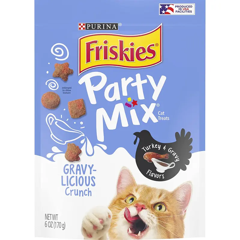Purina Friskies Party Mix Cat Treats, Gravy - Licious Cat Treats, 6oz, Exp:11/20