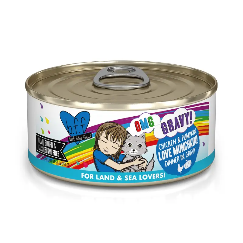Weruva B.F.F. Oh My Gravy 5.5oz Canned Cat food Love Munchkin