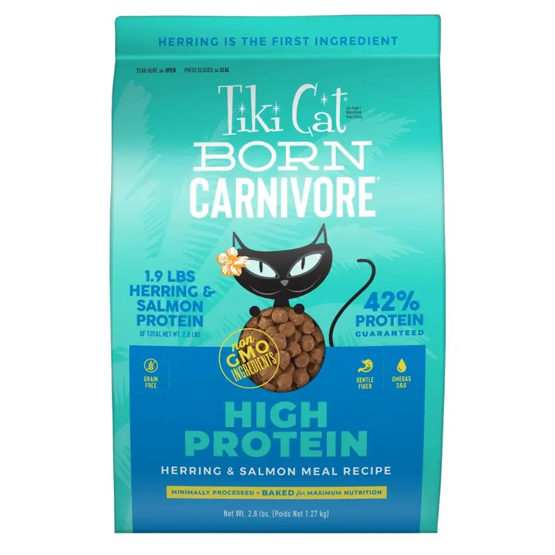 Tiki Cat Born Carnivore High Protein Herring & Salmon Dry Cat Food 5.6lb