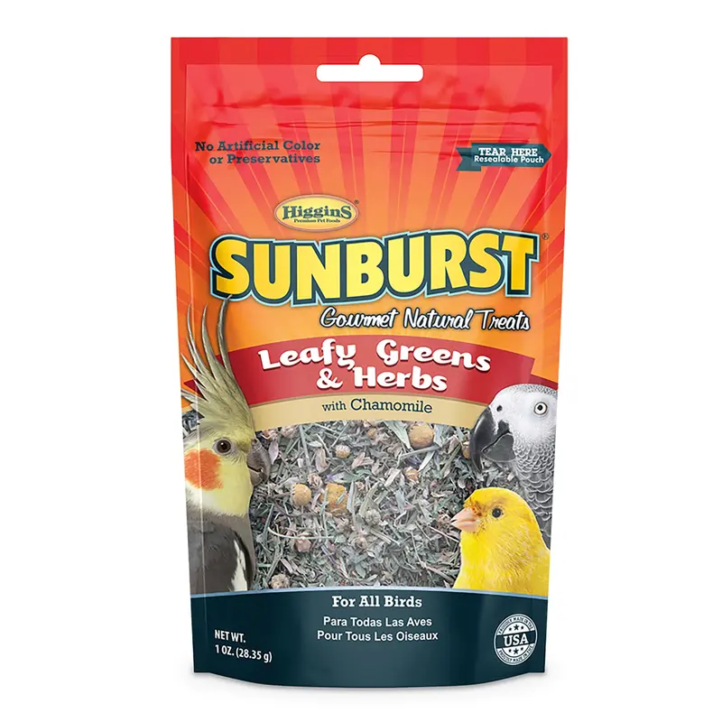 Higgins Sunburst Leafy Greens And Herbs Bird Treat