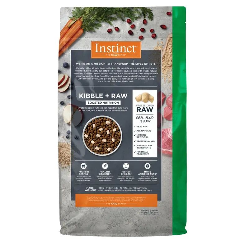 Natures Variety Dog Instinct Raw Boost Wholegrain Lamb Oatmeal 20lb