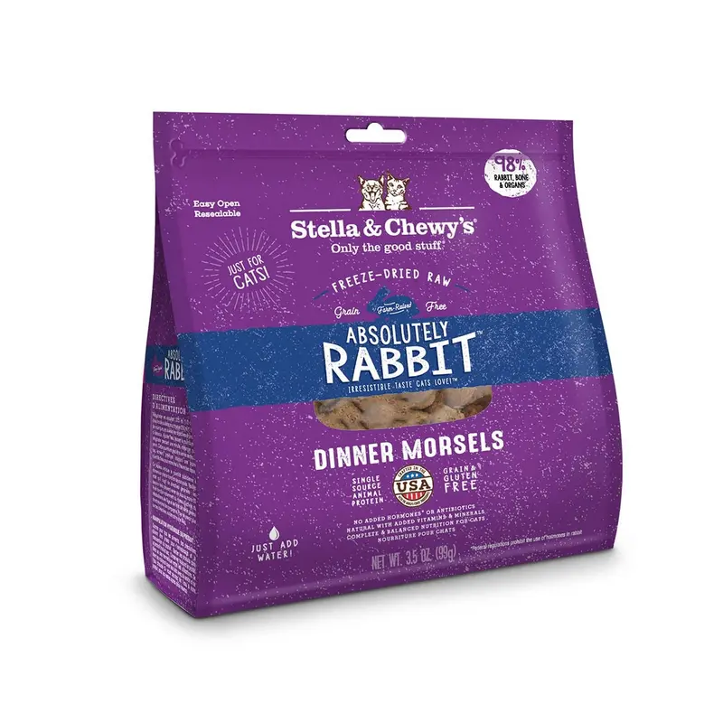 Stella & Chewy's Dinner Morsels Freeze-Dried Cat Food - Absolutely Rabbit - 3.5oz Bag