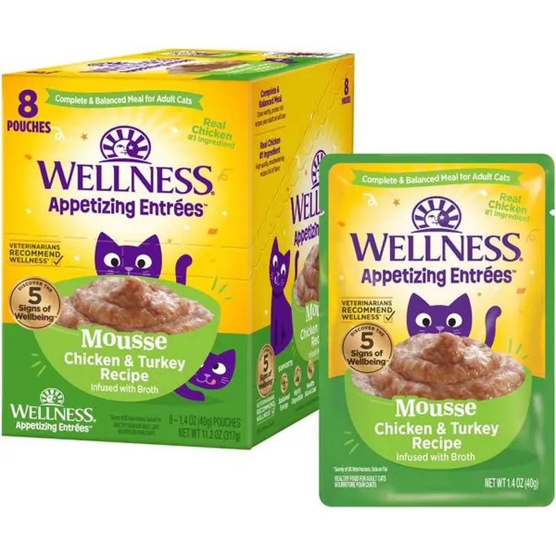 Wellness Appetizing Entrees Chicken & Turkey Mousse Cat (1.4oz)