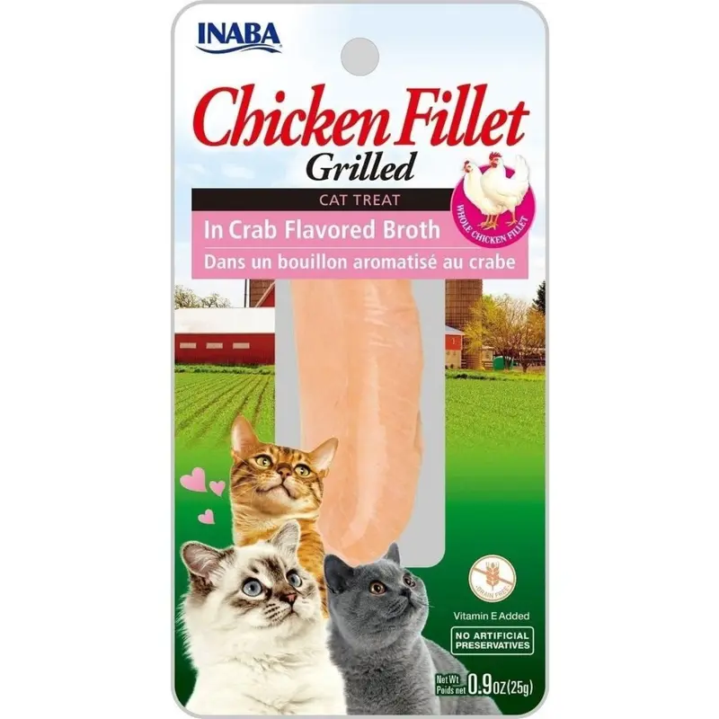 Inaba Grilled Chicken Filler in Crab Flavored Broth Cat Treat 0.52oz