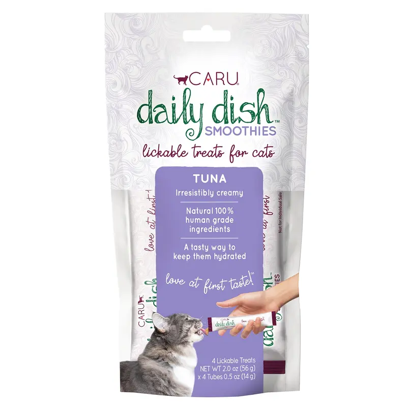 Caru Daily Dish Smoothie Licakable Treat for Cats 4pk Tuna