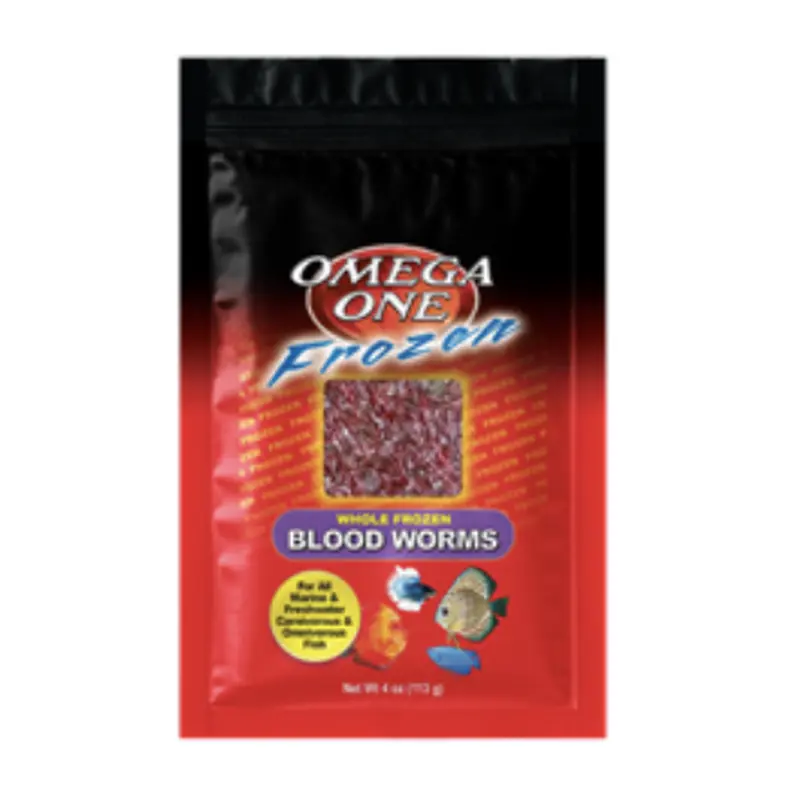 Omega Once Frozen Blood Worms Flat Pack 4oz