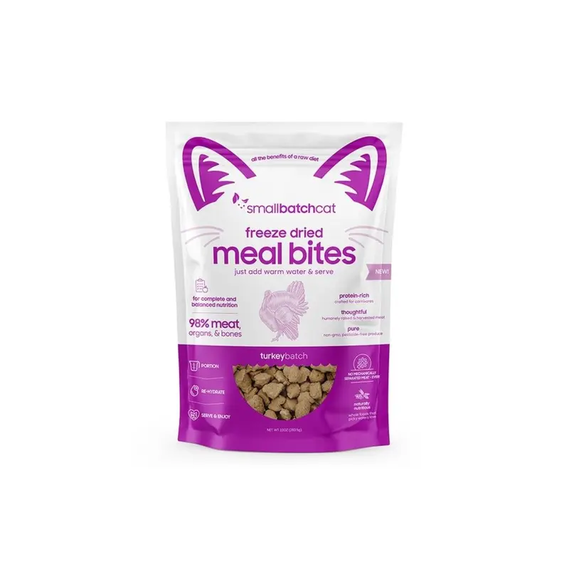 Small Batch Cat Freeze Dried Turkey Meal Bites 10oz