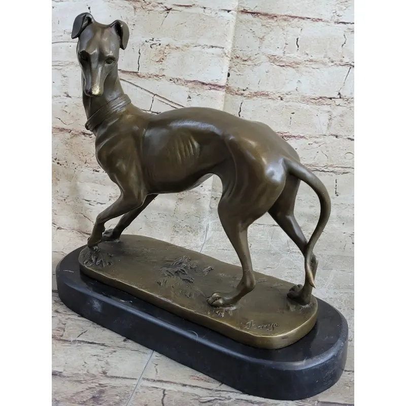 HandmadeLARGE Bronze of a Whippet Greyhound Dog Classic Masterpiece Figurine