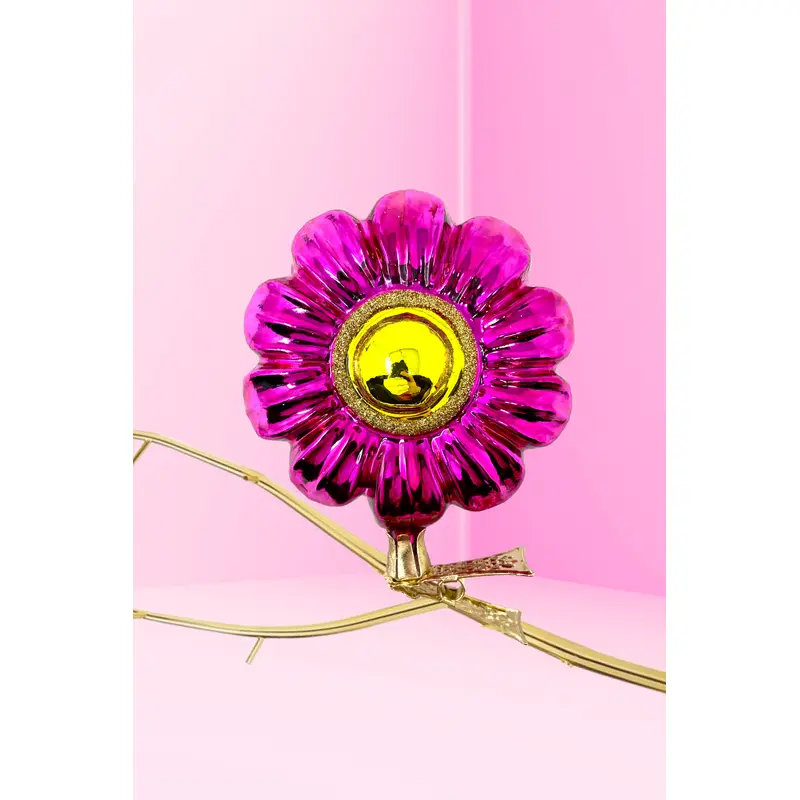 Fuchsia Boho Charm Clip-On Polish Glass Ornament