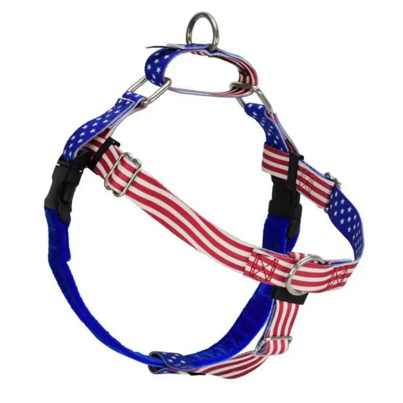 2 Hounds Design Freedom No-Pull Dog Harness - X-Large 1" x 32-36" - Star Spangled