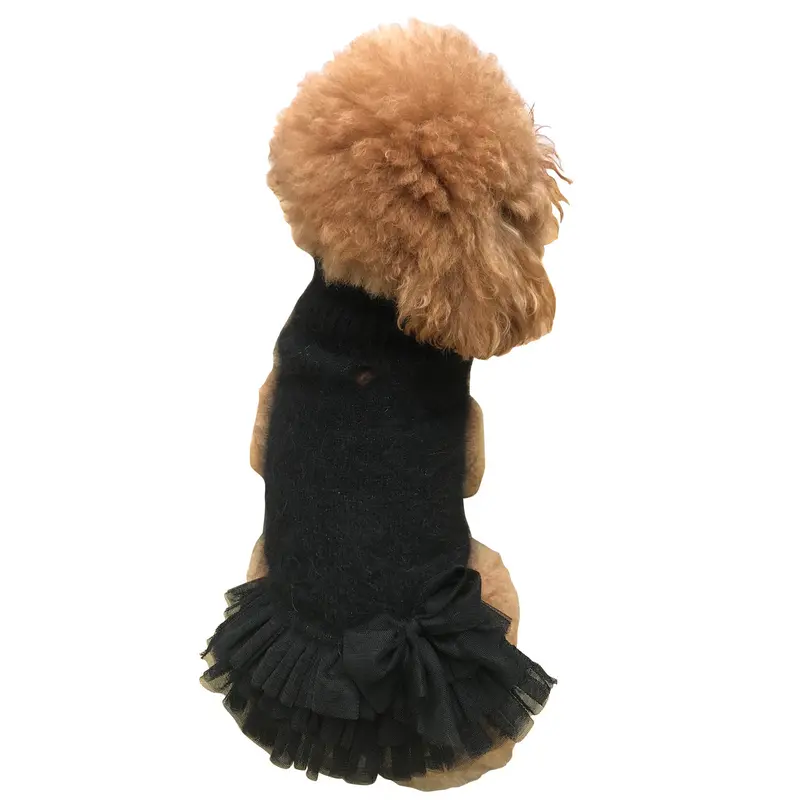 Frilly Tutu Sweater Dress, Black