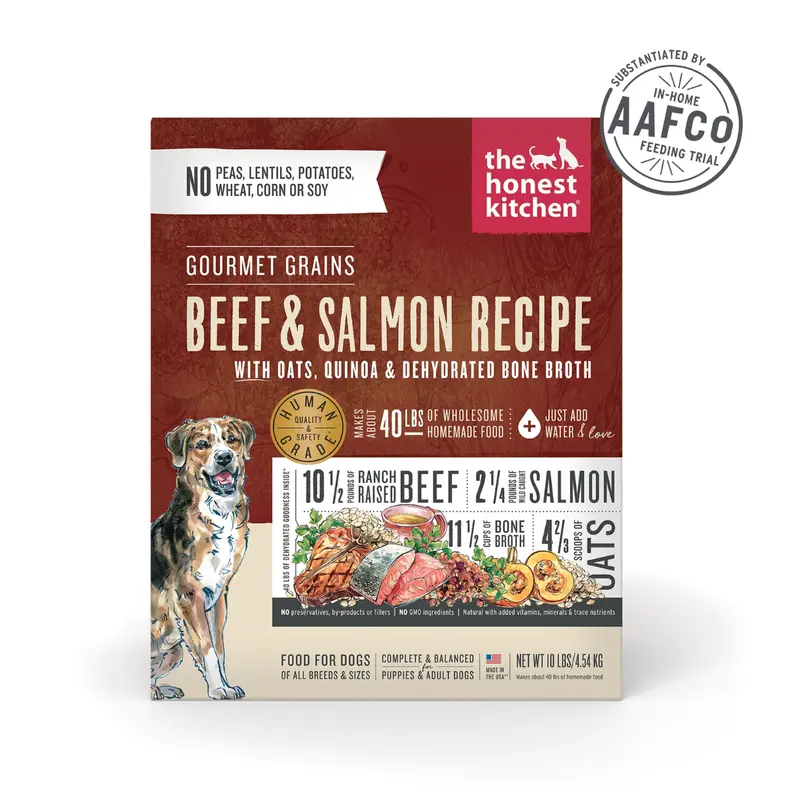 The Honest Kitchen Gourmet Grains Dehydrated Dog Food - Beef & Salmon - 10lb Box