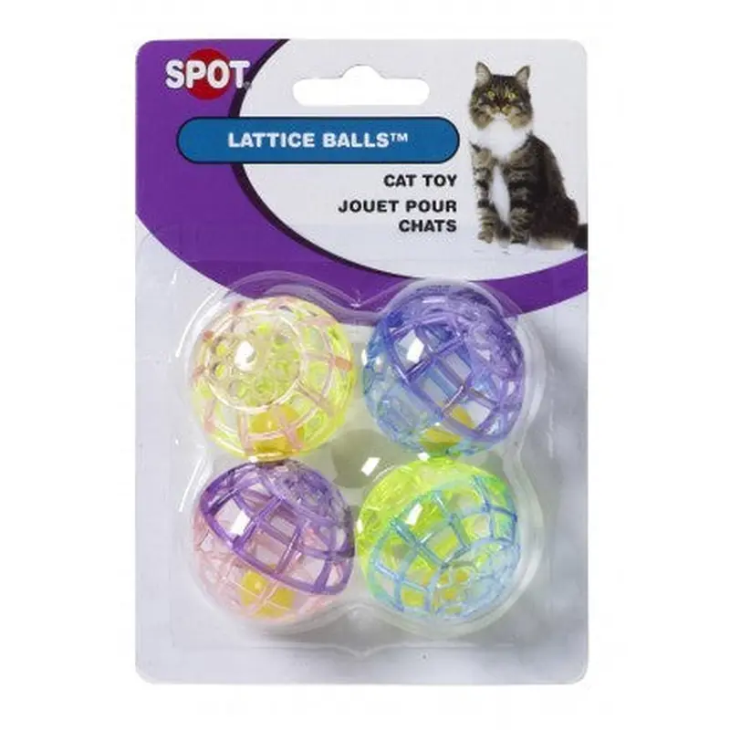 Spot Ethical Pet Cat Toy Lattice Balls With Bell 4Pk