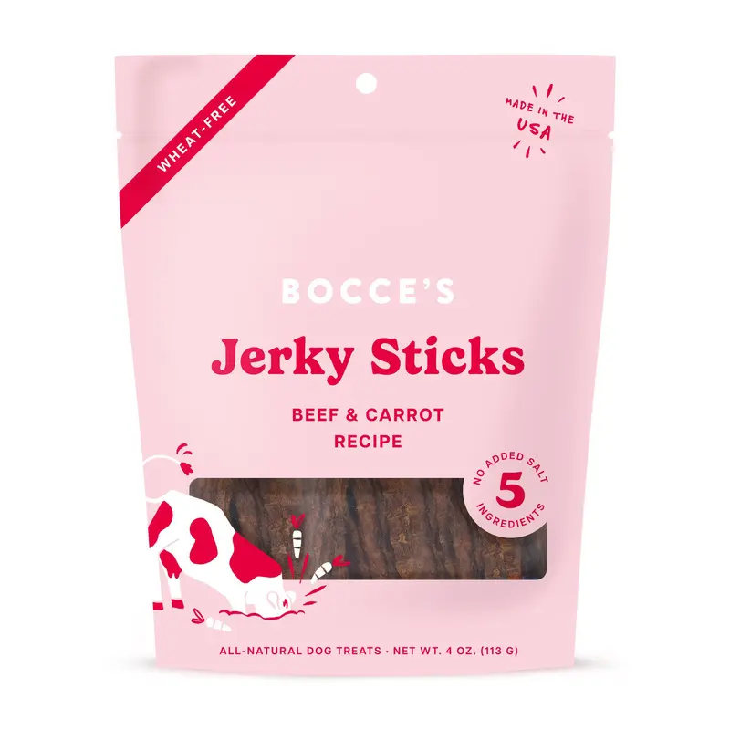 Bocce's Bakery Beef Grazers Jerky Sticks Dog Treats 4oz