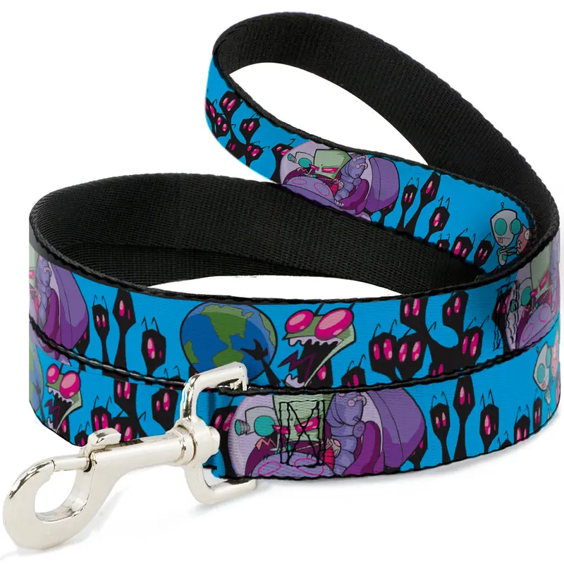 Dog Leash - Invader Zim GIR and Piggy Rule the World Poses Blue