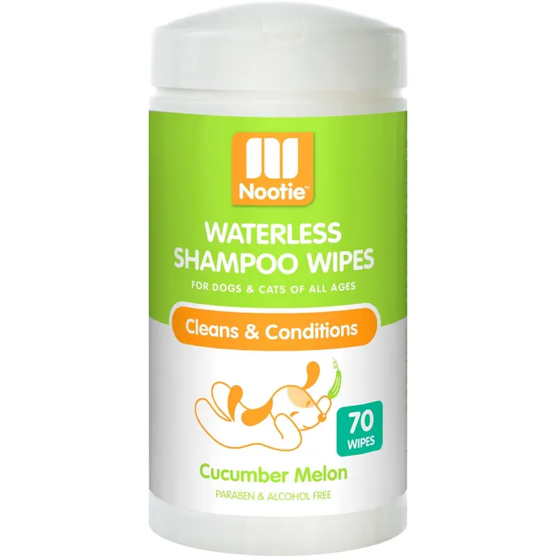 Nootie Waterless Shampoo Dog Wipes Cucumber Melon 70ct