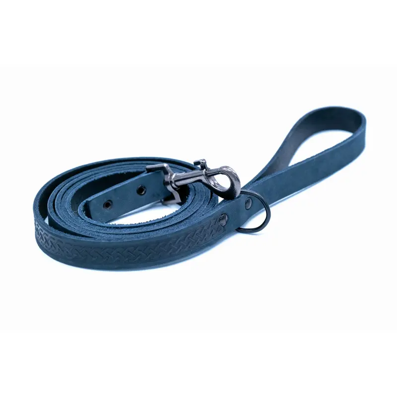 Celtic Sport Blue Jeans Leather Dog Leash