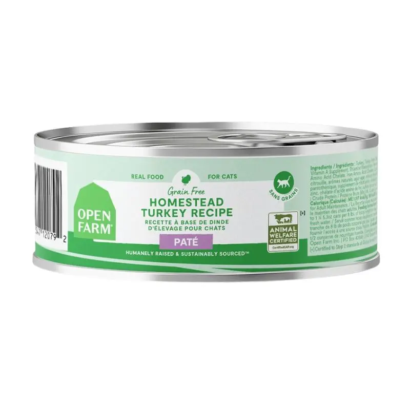 Open Farm Wet Cat Food - Homestead Turkey Pate - 5.3oz Can