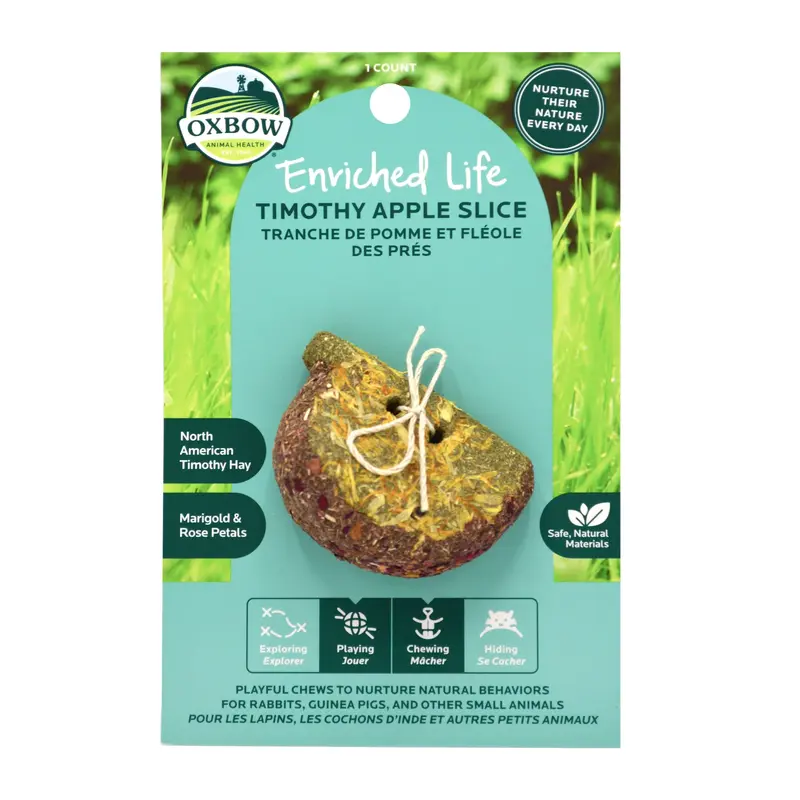 Oxbow Enriched Life Timothy Apple Slice for Guinea Pig, 0.08 lb.