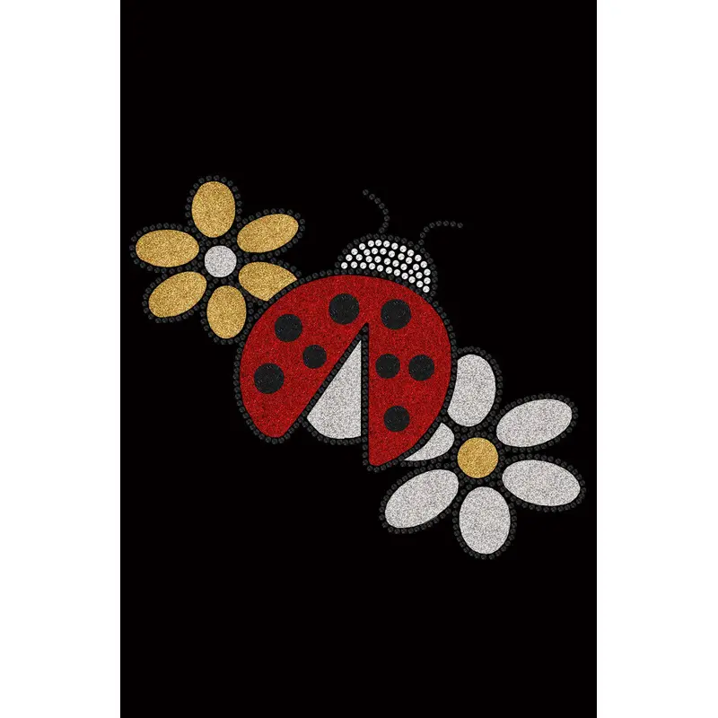 Glitter Ladybug & Daisies - Bandanna