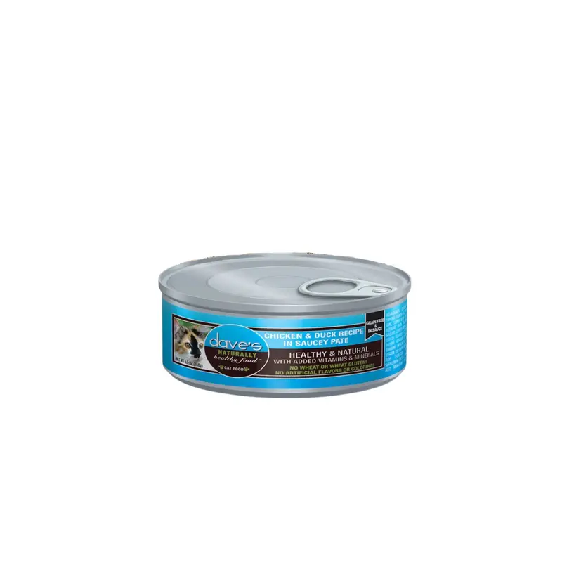 Dave's Pet Food Saucy Pate Wet Cat Food - Chicken & Duck - 5.5oz Can