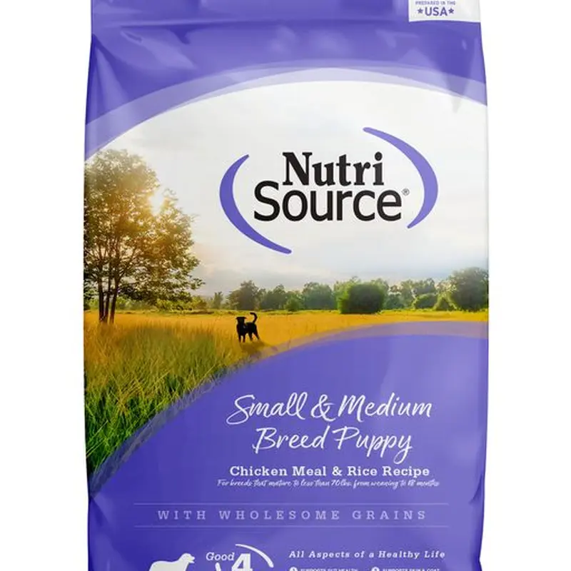 NutriSource Small & Medium Breed Puppy Chicken Meal & Rice Recipe 12Lb