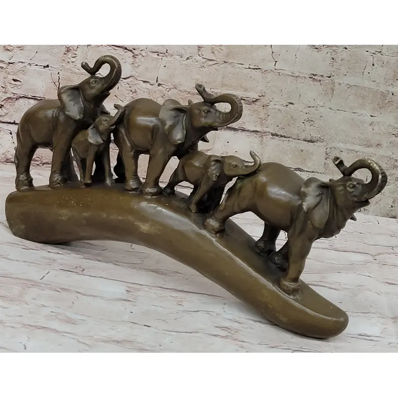 Tibet Royal family Pure Bronze Hot Cast Fine Lotus Lucky Elephant Statue Fortune