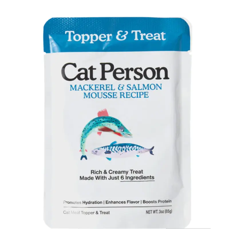 Cat Person Mackerel & Salmon Mousse Topper & Treat